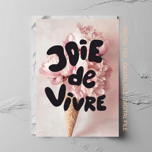 Joie de Vivre French Quote Print - Printable Greeting Card (JPG Digital Download