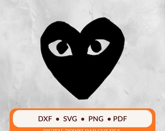 Heart with Eyes SVG | Minimalist Love Design |  Valentines Cut File for Cricut & Silhouette