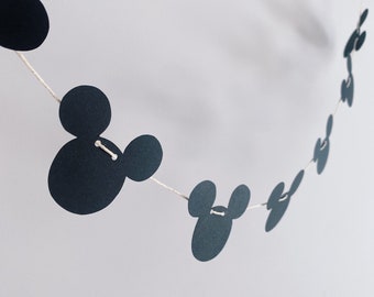 Bannière Mickey et Minnie | Guirlande de têtes de Mickey et Minnie | Bruant festif Disney | Décoration de chambre d'enfants | Décoration d'anniversaire Mickey Minnie
