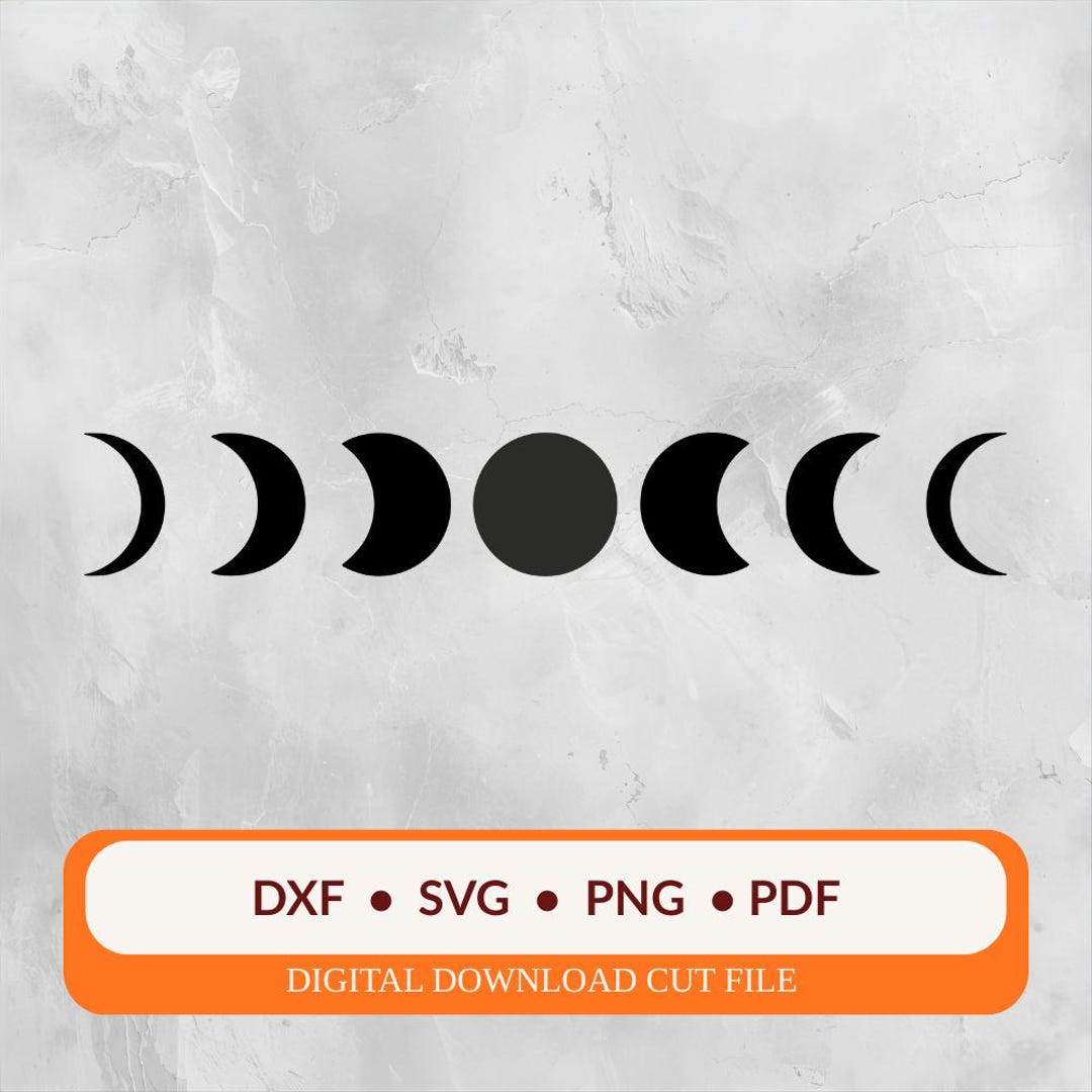 Moon Phases SVG DXF | Astrological Vector Cut Files for Cricut ...