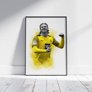 Erling Haaland Poster, Digital Soccer Poster, Digital Football Print, Digital Sport Poster