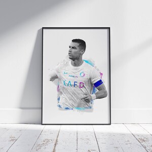 Cristiano Ronaldo Poster, Digital Soccer Poster, Digital Football Print, Digital Sport Poster