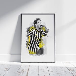 Kenan Yildiz Poster, Digital Soccer Poster, Digital Football Print, Digital Sport Poster