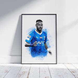 Neymar Jr. Poster, Digital Soccer Poster, Digital Football Print, Digital Sport Poster