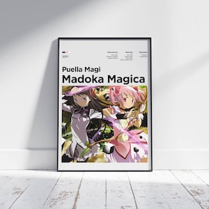 Puella Magi Madoka Magica Poster, Digital Anime Poster, Digital Anime Print, Digital Film Poster, Anime Wall Art