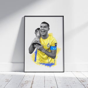 Cristiano Ronaldo Poster, Digital Soccer Poster, Digital Football Print, Digital Sport Poster