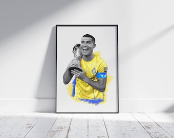 Póster de Cristiano Ronaldo, póster digital de fútbol, impresión digital de fútbol, póster digital de deporte
