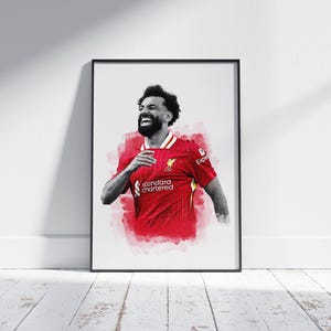 Mohamed Salah Poster, Digital Soccer Poster, Digital Football Print, Digital Sport Poster