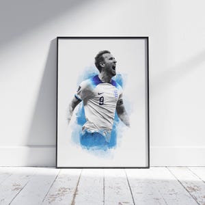 Harry Kane Poster, Digital Soccer Poster, Digital Football Print, Digital Sport Poster