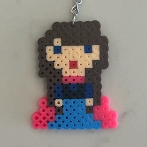 Anna Keychain, Handmade, Perler Bead Keychain, Fuse Bead Charm, Backpack Charm, Perler Bead Charm, Fuse Bead, Zipper Charm