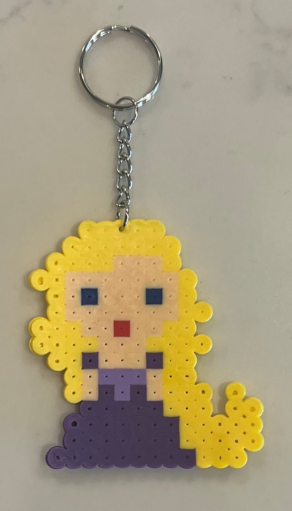 Rapunzel Keychain, Handmade, Perler Bead Keychain, Fuse Bead Charm ...