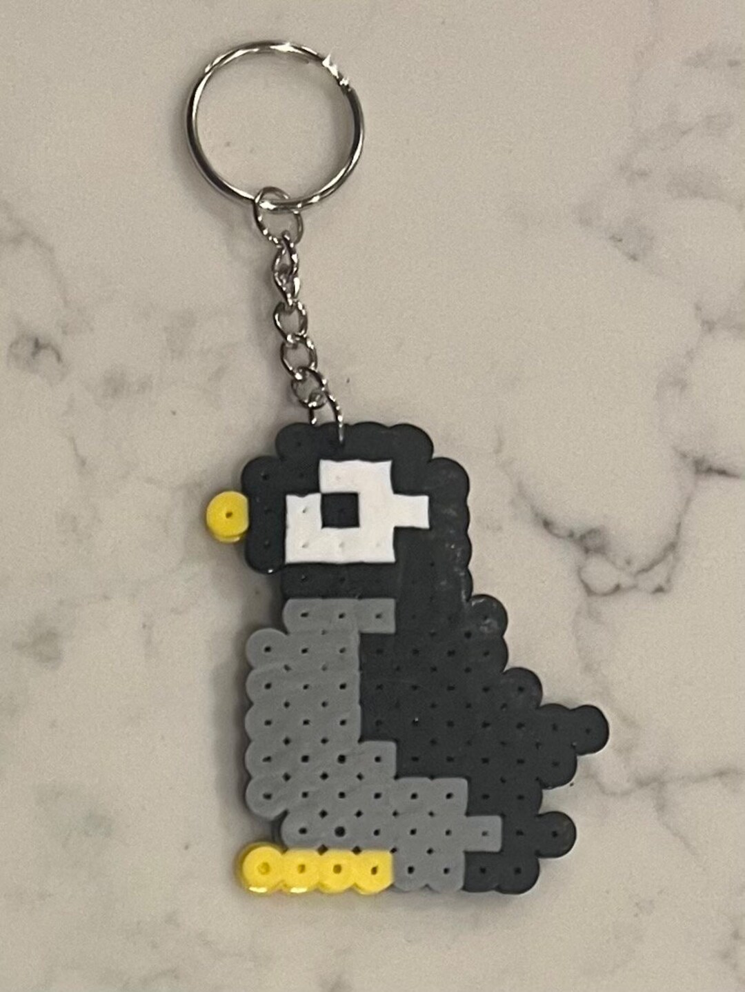 Penguin Keychain, Handmade, Perler Bead Keychain, Fuse Bead Charm