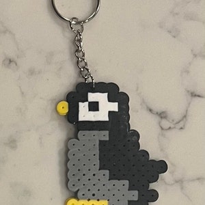 Penguin Keychain, Handmade, Perler Bead Keychain, Fuse Bead Charm, Backpack Charm, Perler Bead Charm, Fuse Bead, Zipper Charm