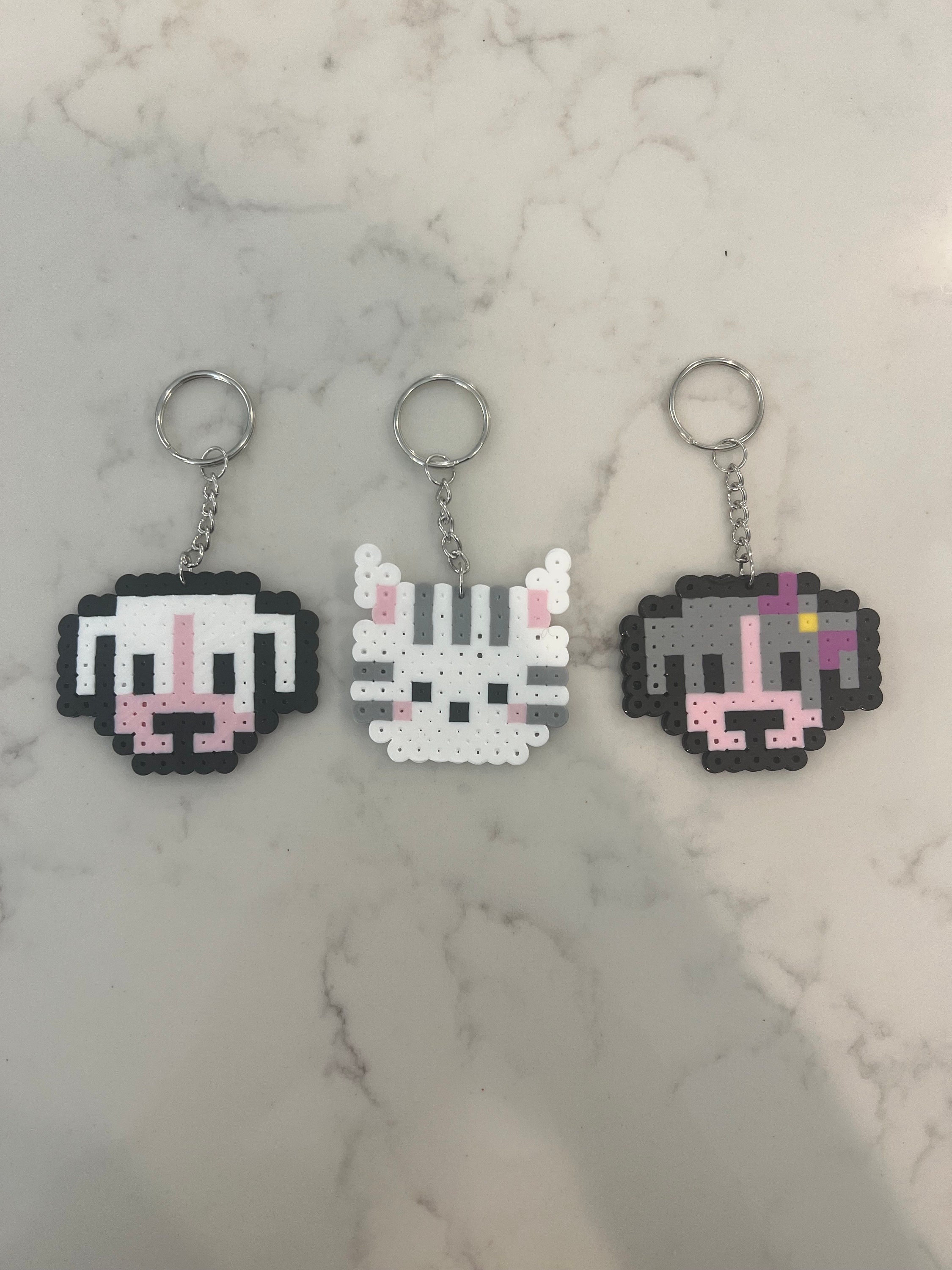 Animal Perler Bead Art  Keychain, Earrings, Magnet, Pin, or Plain -  BrittanyLovesArt