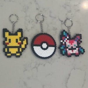 Any 3 Keychains, SAVE by Bundling, Handmade, Perler Bead Keychain, Fuse Bead Charm, Backpack Charm, Perler Bead Charm, Fuse Bead, Zipper