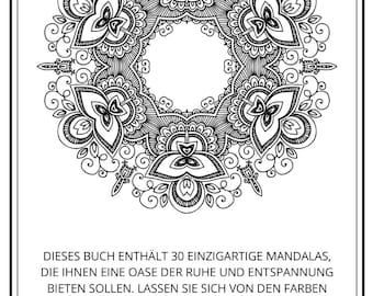 Mandala Malbuch PDF zu herunterladen und drucken , 30 Mandalas zu malen