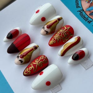 Star Wars Queen Amidala Press On Nails| Hand Painted Custom Nail Art |Reusable Glue On Nails | Mani by Allie