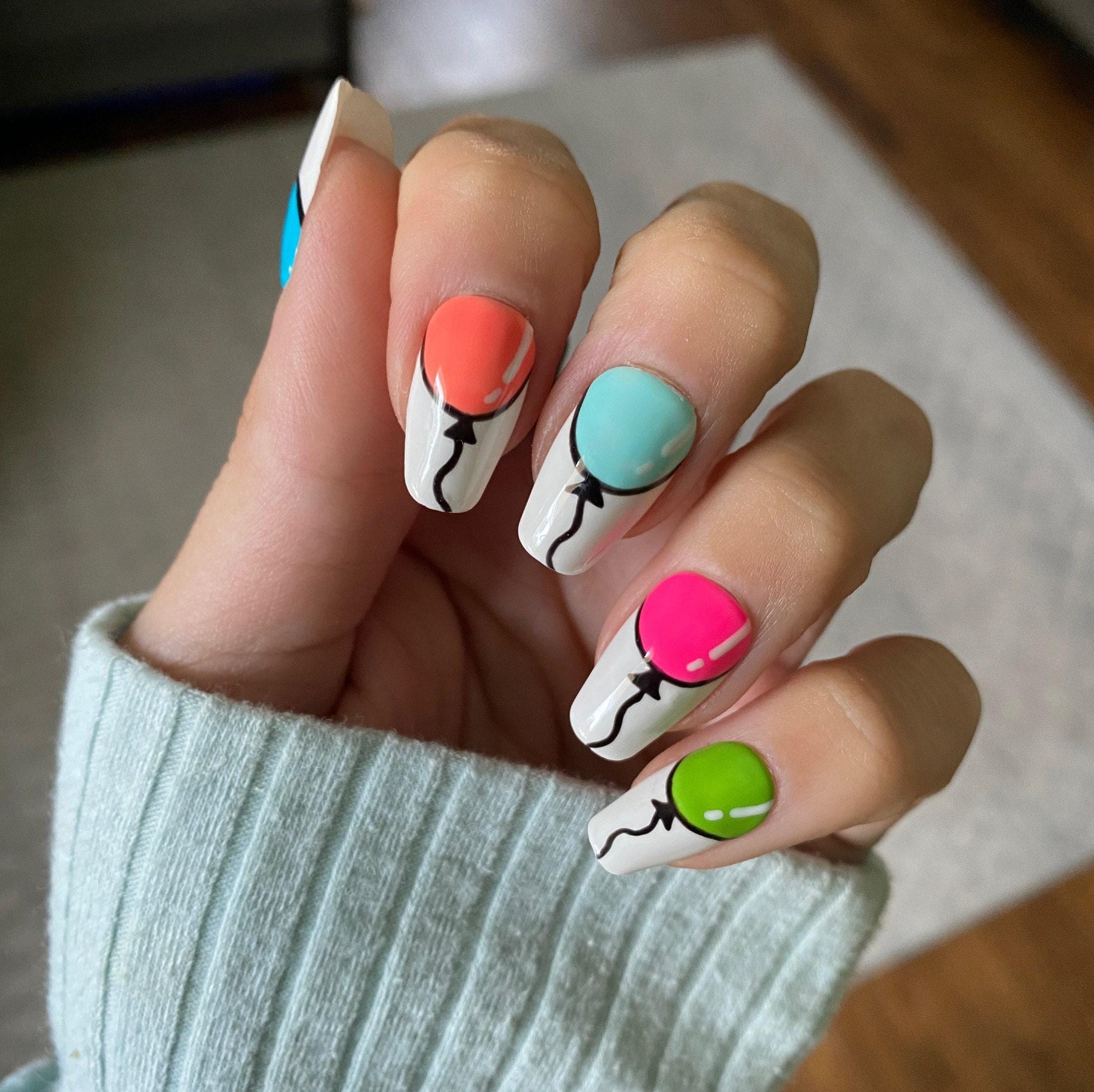 Birthday Nails with Balloon Magic