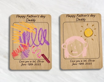 Customizable Drawing Plaque: Unique Father's Day & Birthday Gift for Dad - Granddad | Personalized Artwork and Handprints