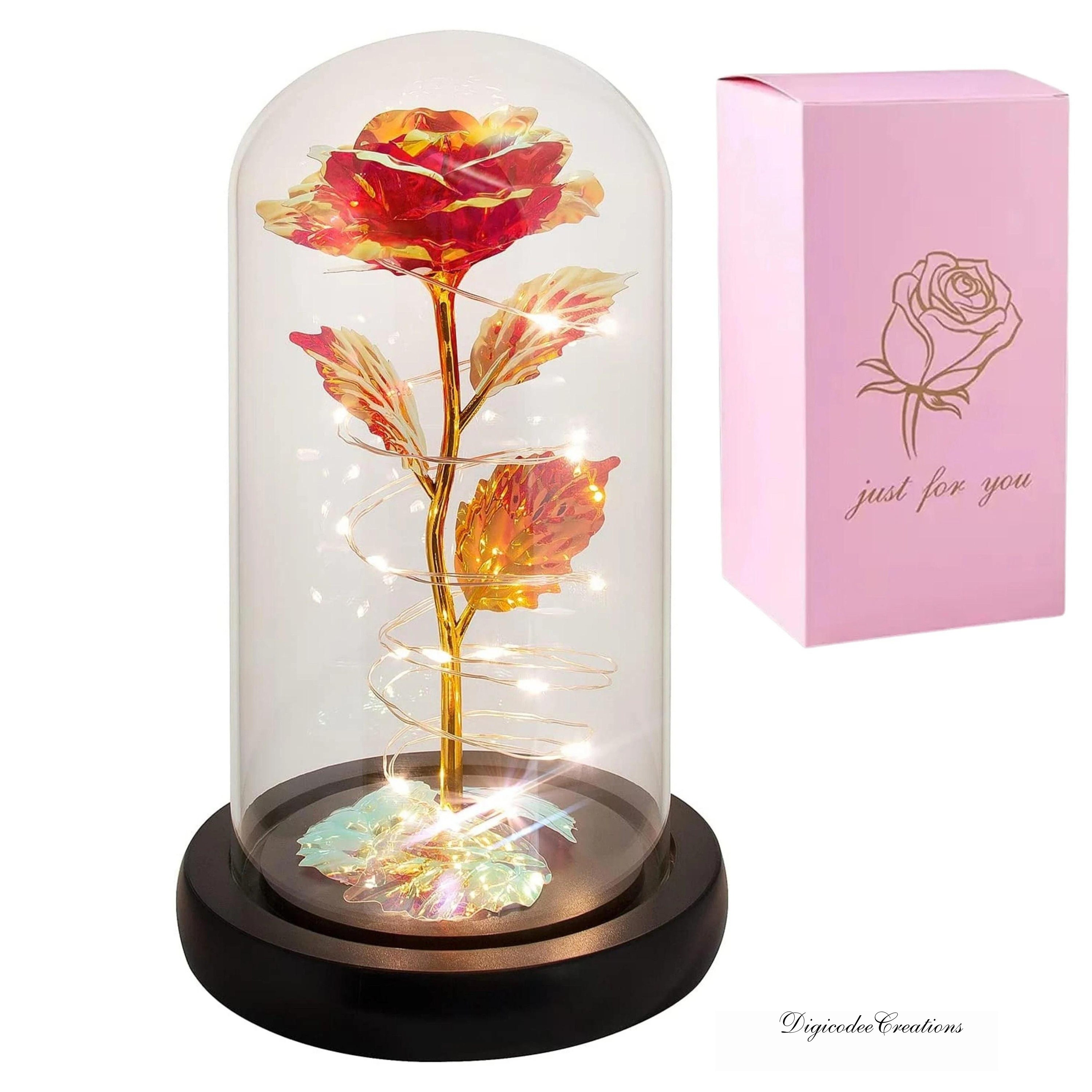 Galaxy Rose For Her, Light Up Rose Flowers, Artificial Flower Rose Gift