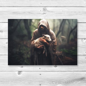 Christian Wall Art Jesus Saving Lamb Dirty Lamb Canvas Wall Decor Christian Photo Jesus Running After Lamb Lost Muddy Lamb Canvas Print