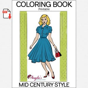 Mid-Century Style Printable Coloring Book - 33 Pages