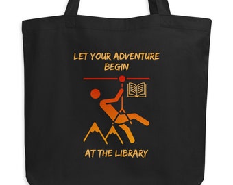 Eco Book Tote Bag, Summer Reading, Your Adventure Begins, Ziplining