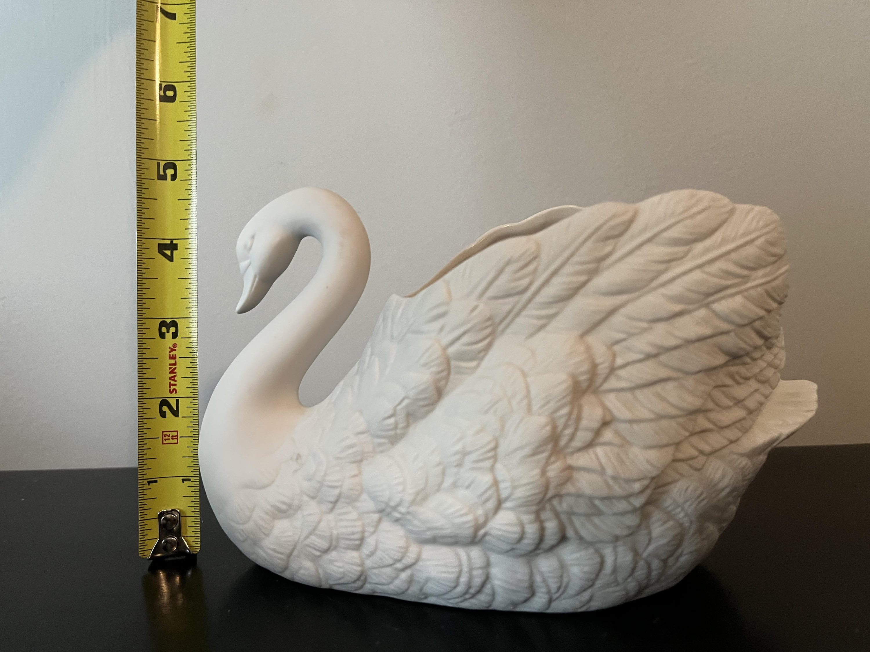 1988 FTDA Ceramic White Swan Planter Etsy