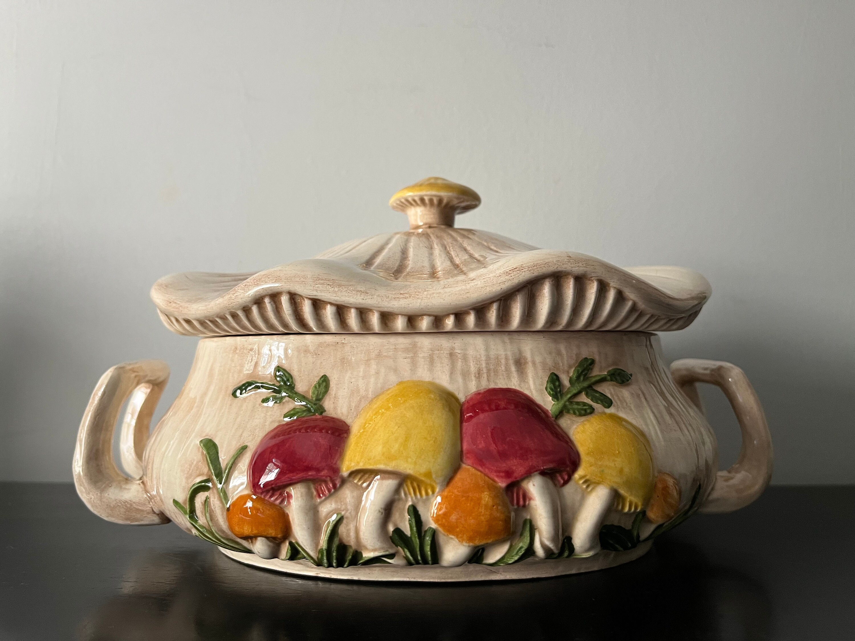 Vintage Arnels Ceramics Mushroom Large Casserole Dish Tureen Etsy