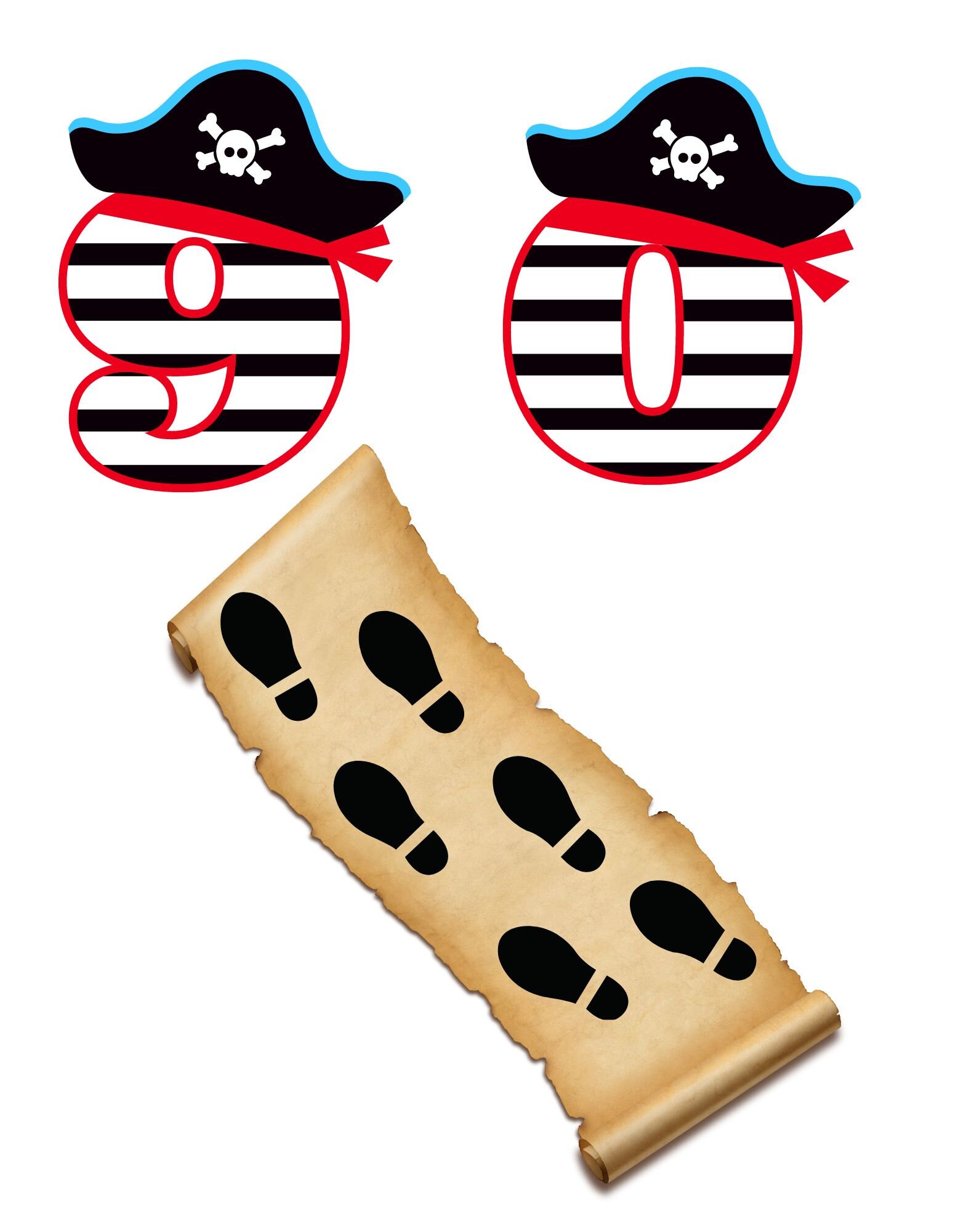 Pirate Kids Cake Topper Printable and Accessories Treasure Chest Island ...