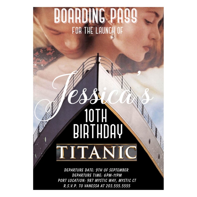 TITANIC Movie Poster Invitation Template Titanic Birthday Party ...