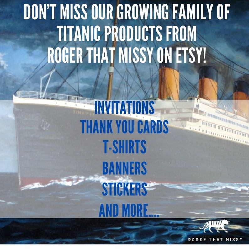 TITANIC Invitation Template Titanic Birthday Party Printable Titanic ...