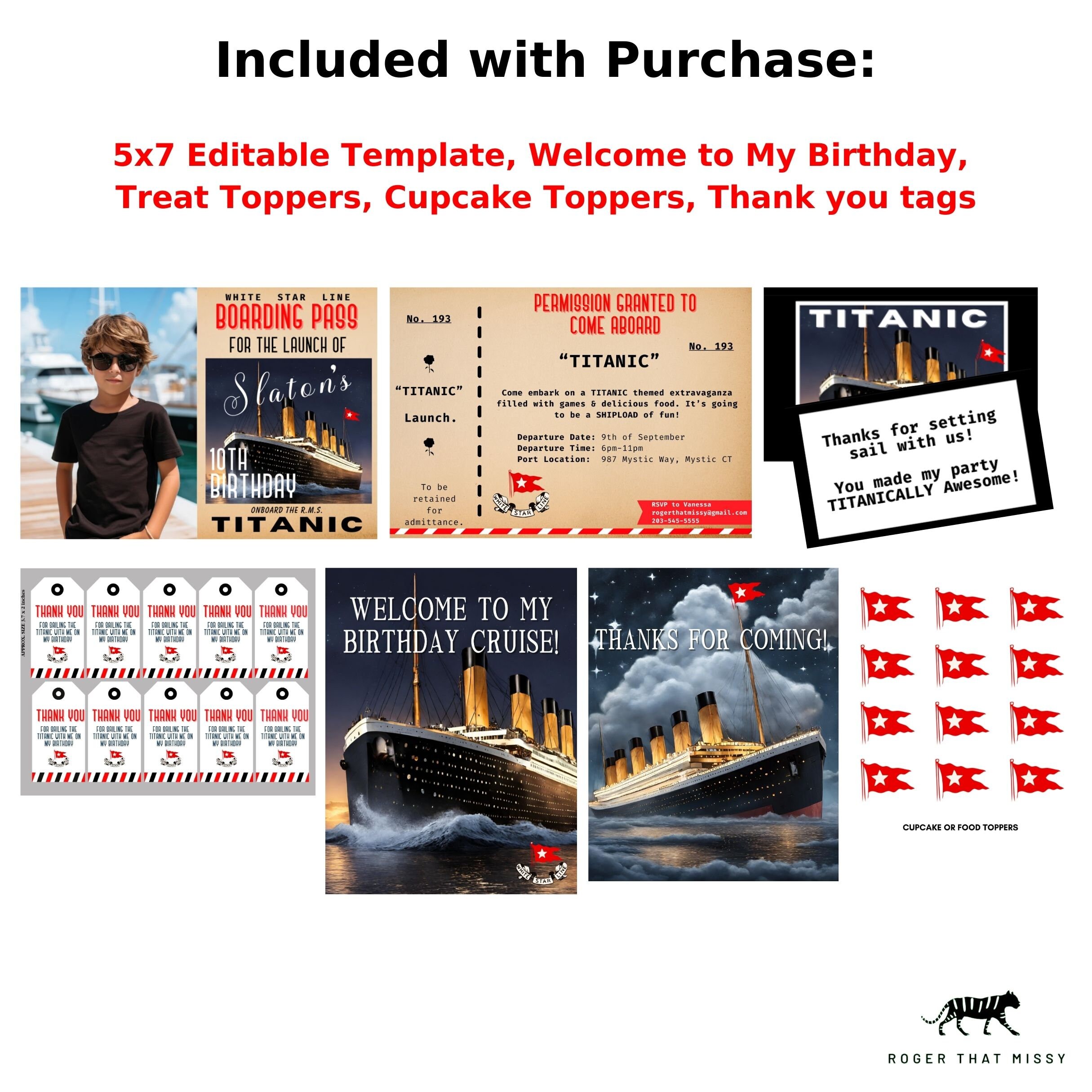 TITANIC Invitation Editable Template With Photo, Birthday Party ...