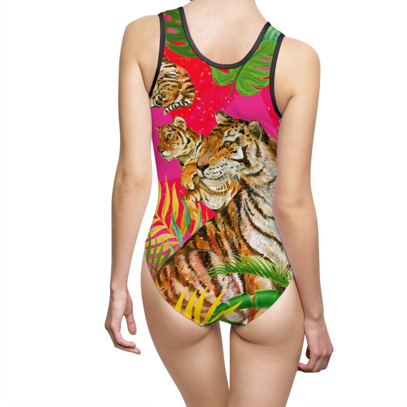 Women's Classic tigress Onepiece Swimsuit, Custom Suit, Mom Daughter