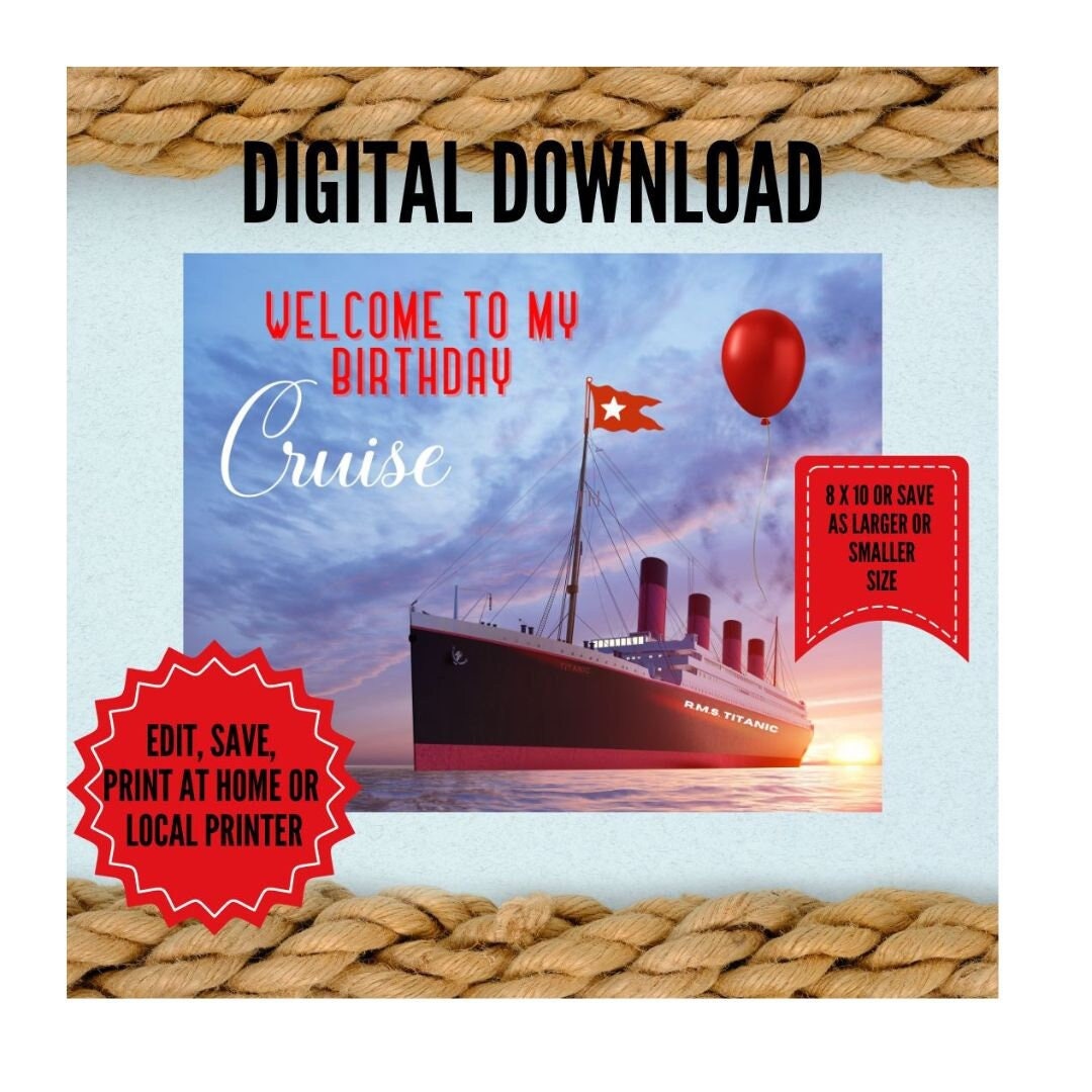 Titanic Birthday Customizable Poster Digital File Personalize for Your ...