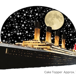 TITANIC-feesttaarttopper Sterrennacht-handtekening. TITANIC-feestdecor, direct downloaden, DIY-kaarten printen en gebruiken! + Bonusaccessoires