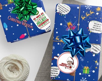 Christmas Vacation Movie Wrapping Paper Roll Funny Christmas Holiday Gift Wrap Clark Griswold Shitters Full Jolliest Bunch 90s High Quality
