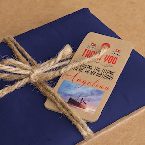 TITANIC Thank you Gift TAGS Template Titanic Birthday Party Printable Titanic Yacht Party Boat Theme Party Titanic 30 40, 50,60,70,80