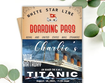 TITANIC Invitation Template Titanic Birthday Party Printable Titanic Yacht Party Boat Theme Party Titanic 30 40, 50,60,70,80 Birthday Party