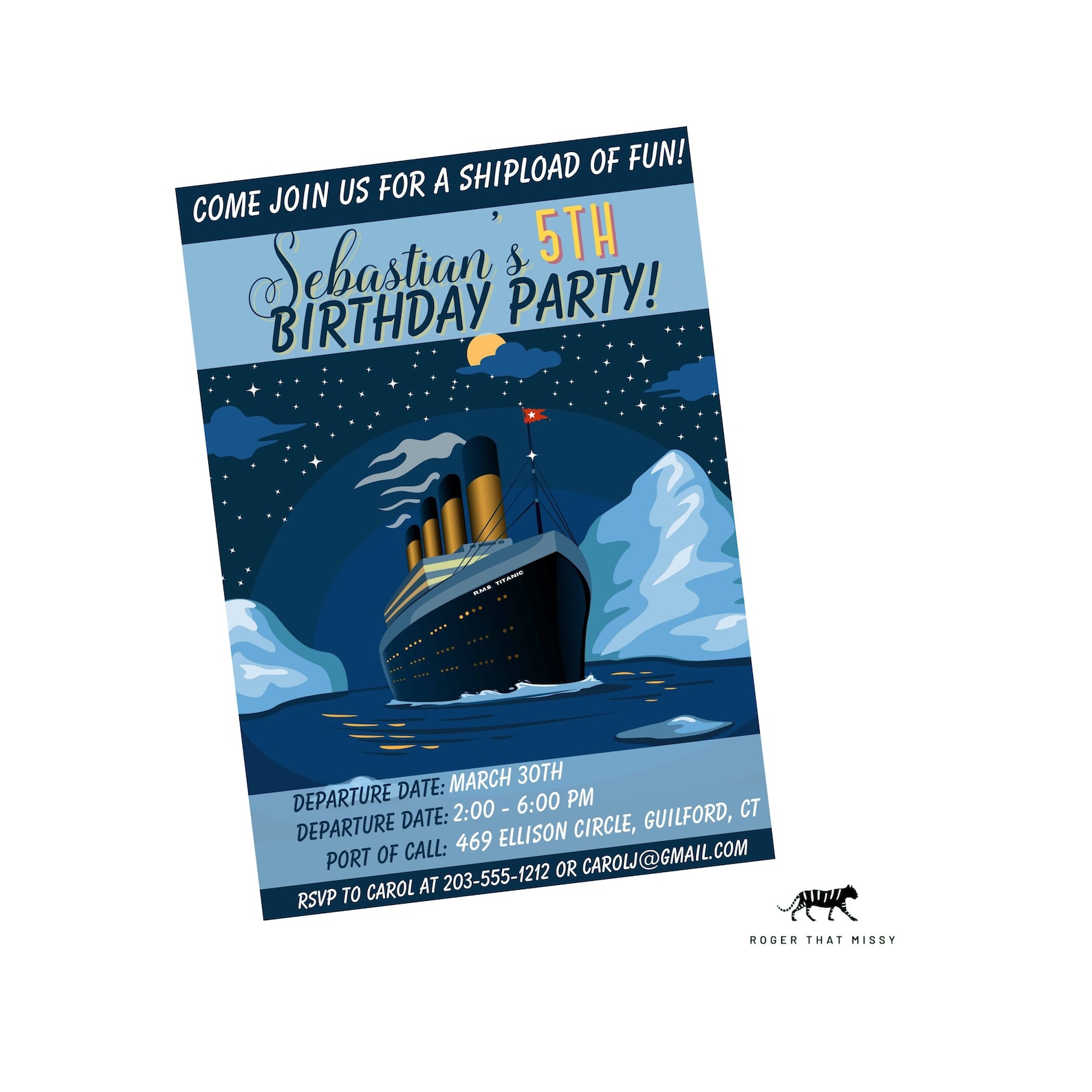 TITANIC KIDS Birthday Invite, Custom Printable, Editable Instant ...