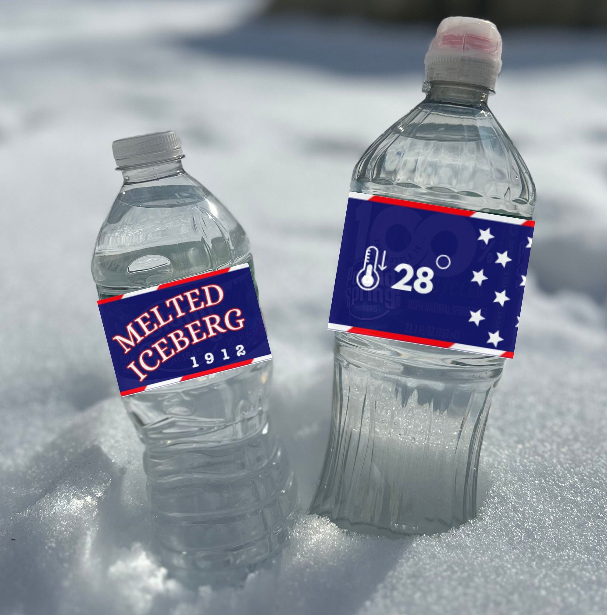 Titanic Iceberg Water Labels,titanic Mix/match Banner, Melted Iceberg ...