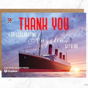 TITANIC Danke Vorlage Titanic Birthday Party Druckbar Titanic Yacht Party Boot Themenparty Titanic 2030405060708090100Birthday Party