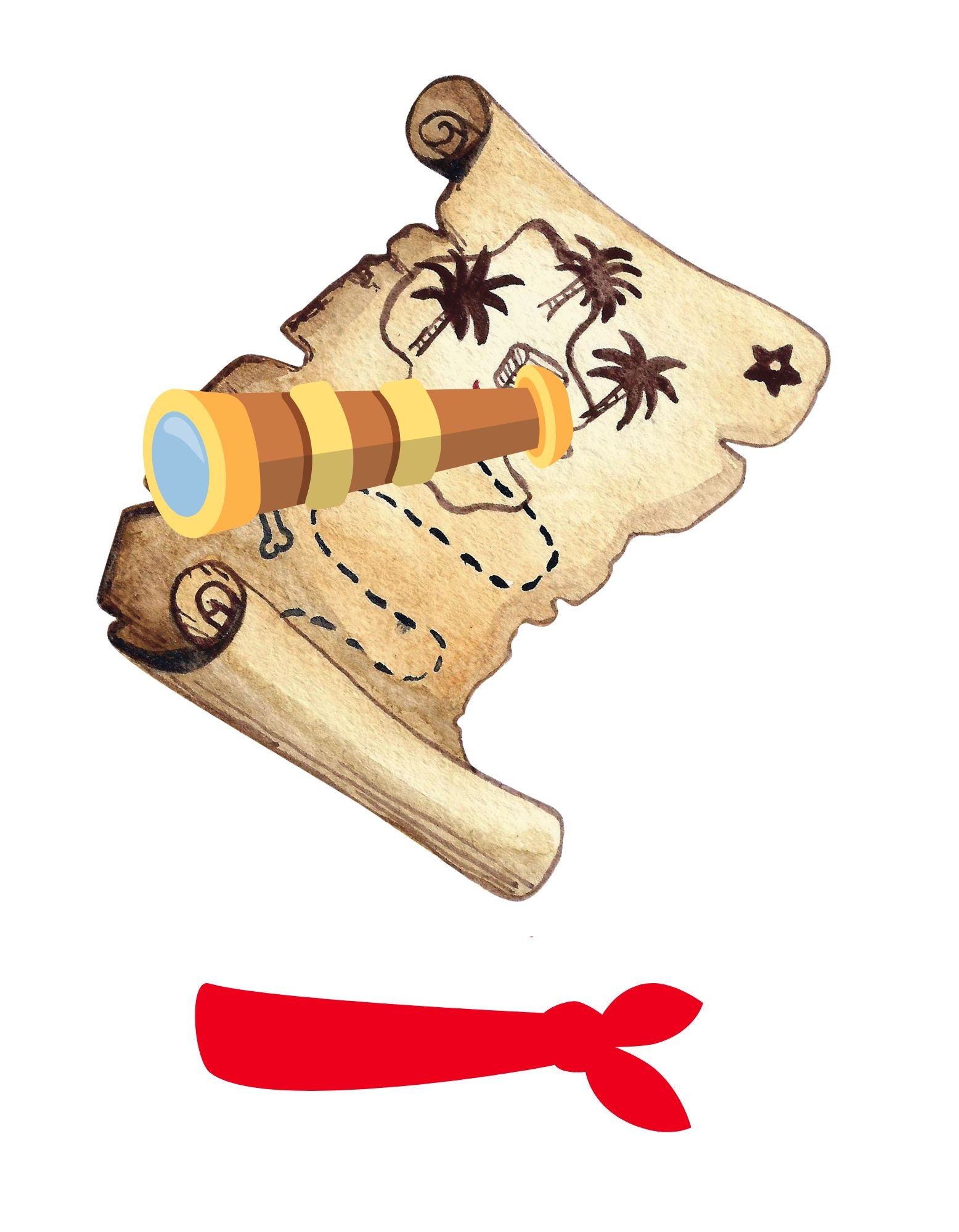 Pirate Kids Cake Topper Printable and Accessories Treasure Chest Island Pirate Decor Theme Ships ...
