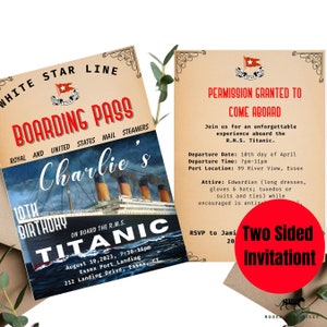 TITANIC Invitation Template Titanic Birthday Party Printable Titanic ...