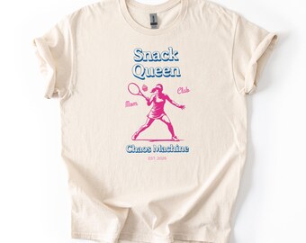 Snack Queen Funny Coffee Mom Shirt, Chaos Machine Mama Tee, Snack Queen Graphic T Shirt, Gift for Mom from Kids
