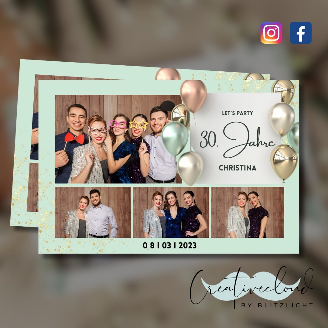 Photo Booth Template Geburtstag I Fotobox Layout I Foto Design Etsy.de