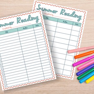 Druckbare Sommer-Leseliste | Lese-Challenge | Buntes Sommer Lesebuch