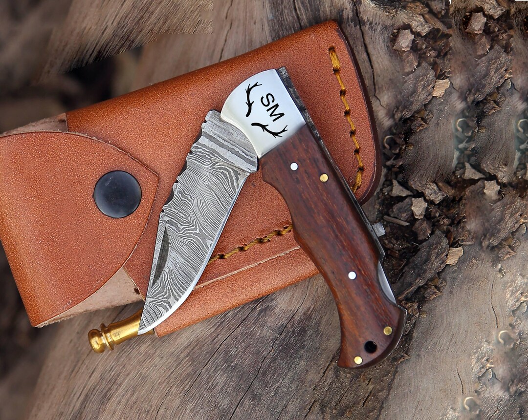 Handmade Damascus Pocket Knife – 4