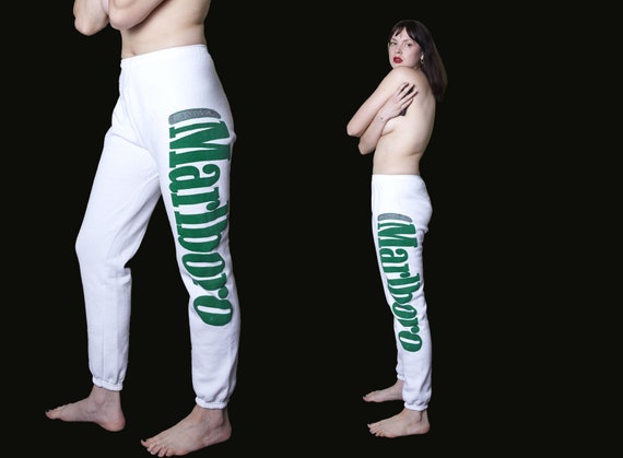 rare MARLBORO MENTHOL SWEATPANTS Spell Out Leg Lo… - image 1