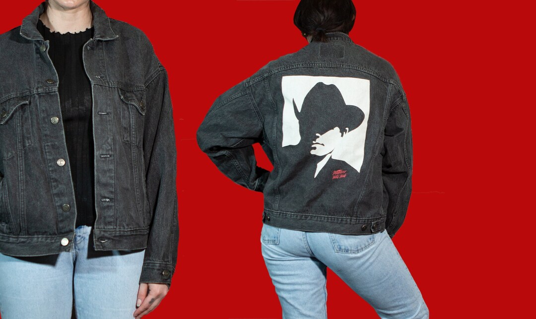 Marlboro Denim Jacket Black Jean Jacket Oversized Button up Etsy